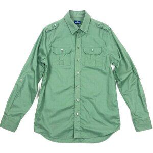 Old Navy Military Style Button Down Shirt. Unisex. Green. Size S